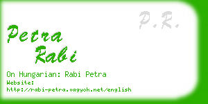 petra rabi business card